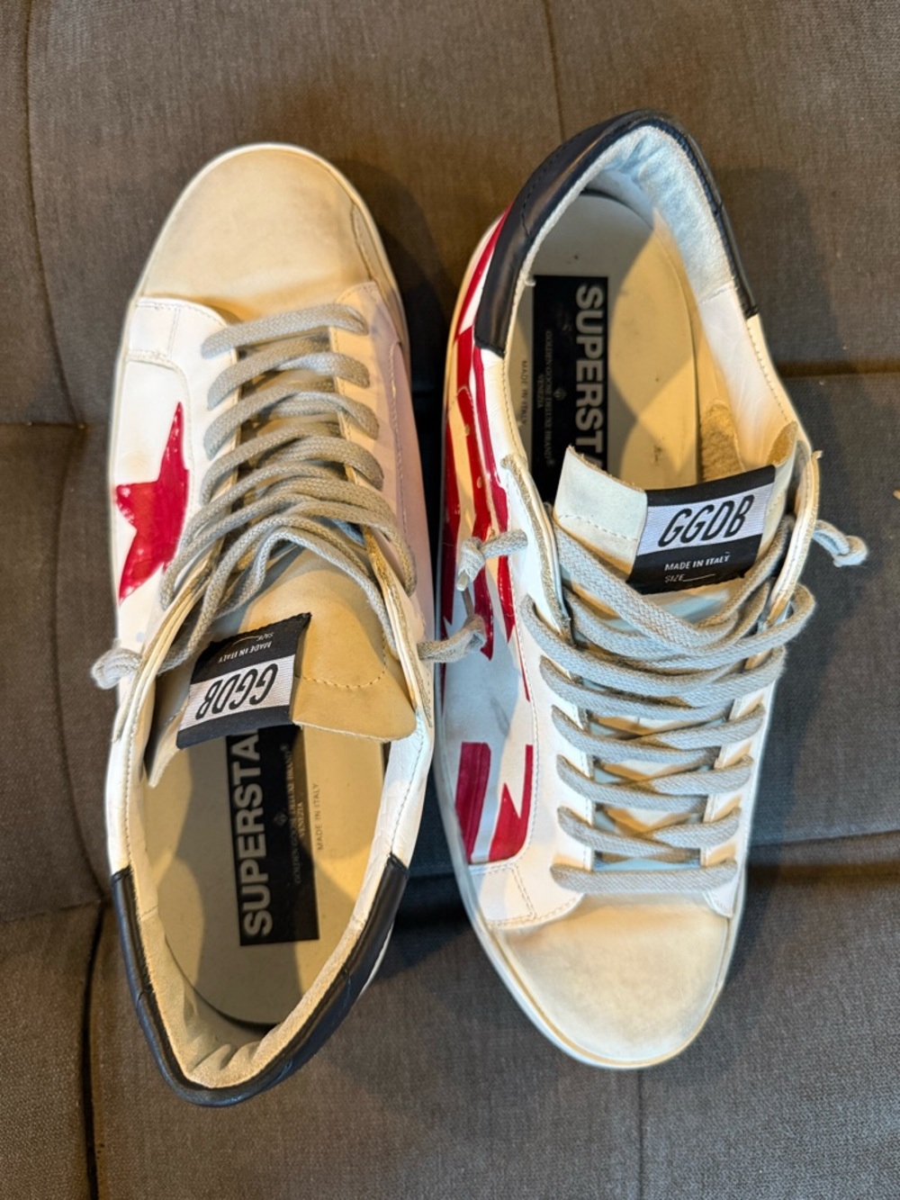 Golden Goose Superstar Sneakers 44 – White/Red Star – Made in Italy